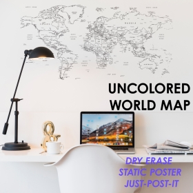 UNCOLORED WORLD MAP